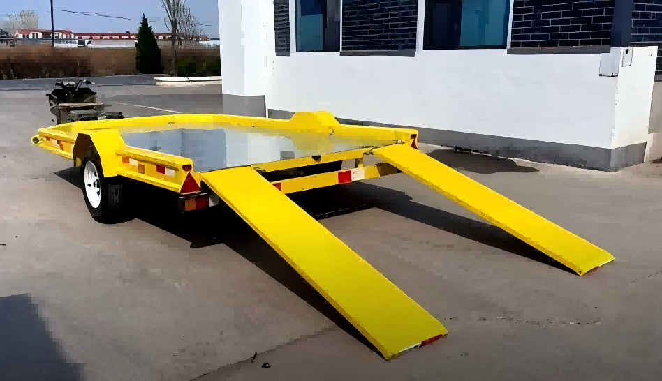 1.5 တန် အလေးချိန်ရှိ တစ်ခုတည်းသော axle flatbed နောက်တွဲယာဉ်