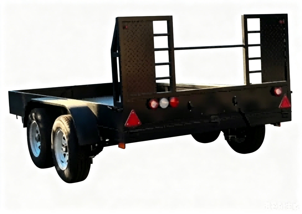 ချဉ်းကပ်လမ်းပါရှိသော 3 Ton Dual Axle Flatbed Trailer