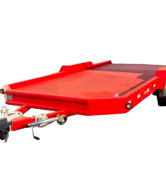 ချဉ်းကပ်လမ်းပါရှိသော 3 Ton Dual Axle Long Deck Flatbed Trailer